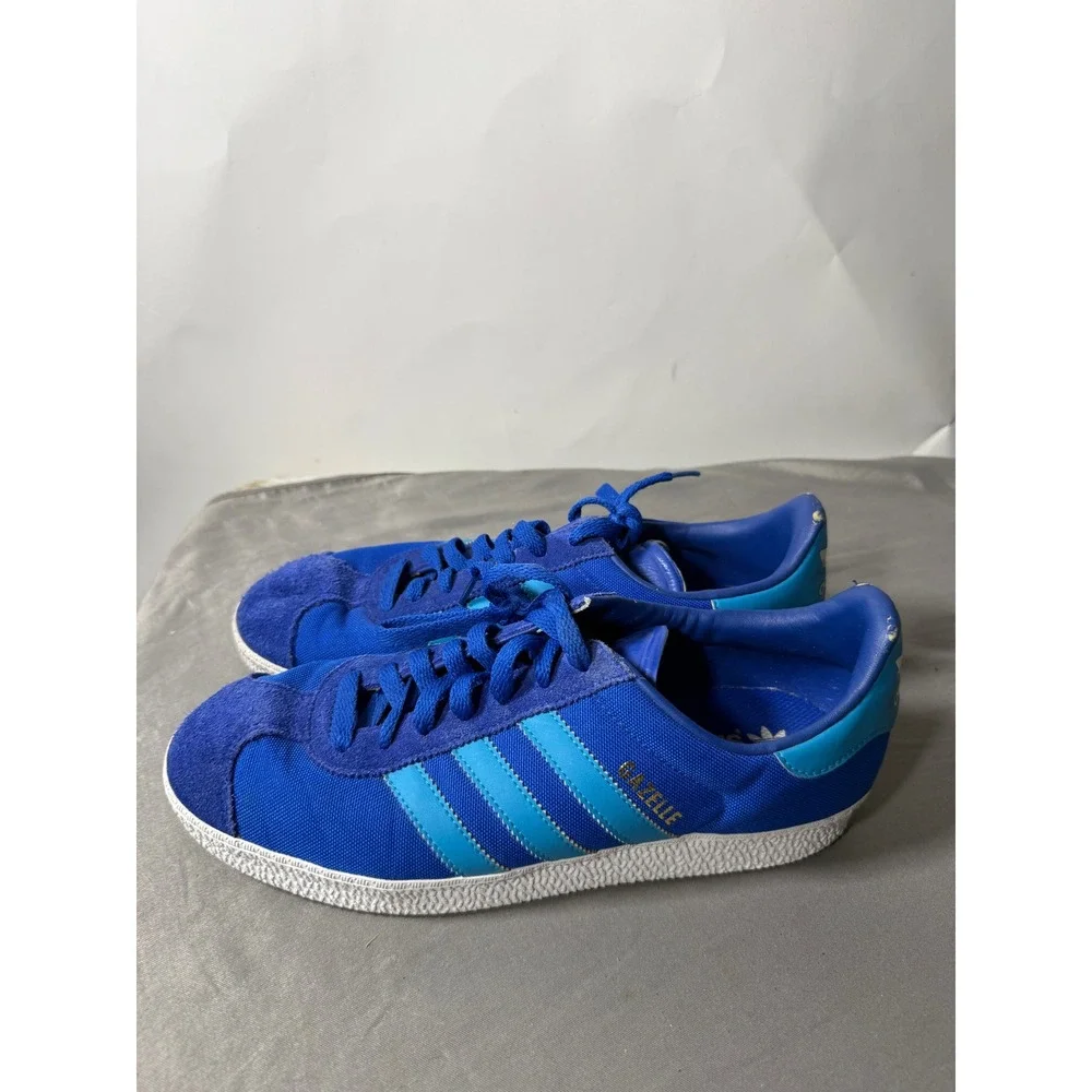 Adidas Gazelle Mens Blue Canvas Suede Sneakers US 8.5 Casual